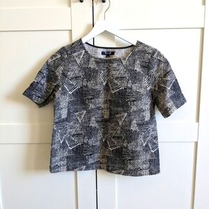 Madewell Womens Black White Geometric Crop Top XS